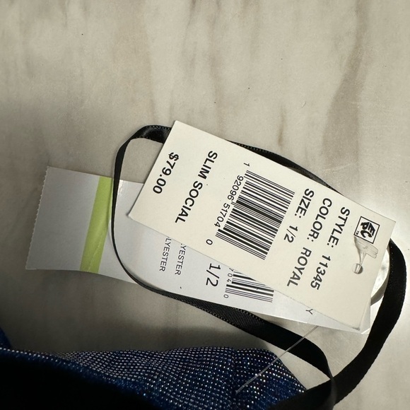 Jump Apparel Royal Blue Glitter Sheath Dress Size 12 Spaghetti Strap Square Neck - Picture 10 of 10